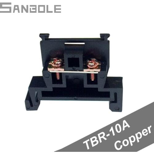 TBR-10A Group Type 10A/600V General Purpose Connection Terminal Block Dual Row Connector Plate Terminals Copper (20PCS)