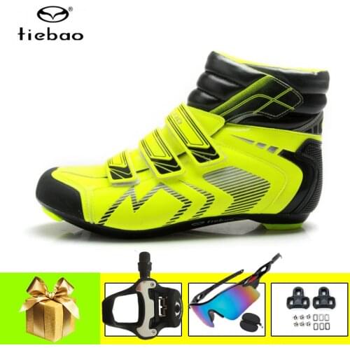 Tiebao Winter Road Cycling Shoes Keep Warm Breathable Self-locking Zapatillas Ciclismo Athletic Bicycle Riding Sneakers Outdoor