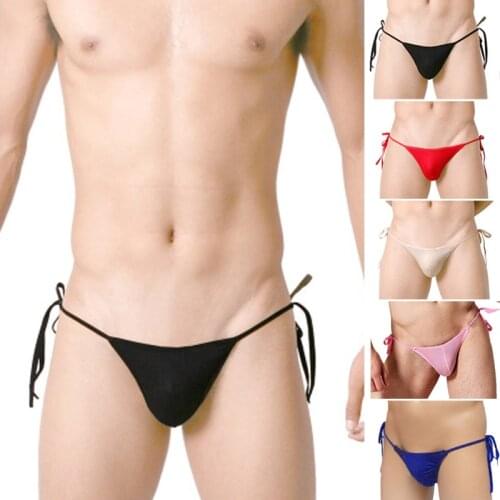 Mens Breathable Ice Silk Thongs Micro Cock Pouch Tanga G-strings Male Bandage Bikini Panties Underwear Exotic Lingerie Plus Size