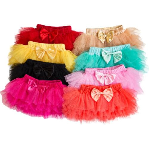 Pettiskirt Baby Girls 3 Colors Tutu Skirt Rose Red Newborn Chiffon 6 layer Skirts Infant Girls Birthday Party Clothes