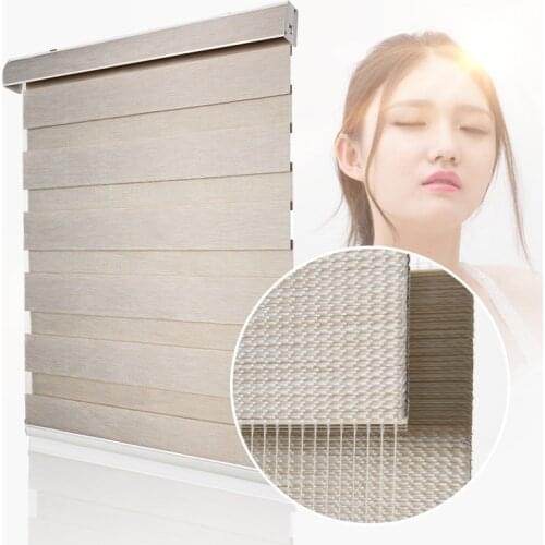 CASAYA Thicken Fabric Zebra Blinds High Quality Dustproof White Cover Roller Blinds Heavy Duty Day Night Blinds Full Shade