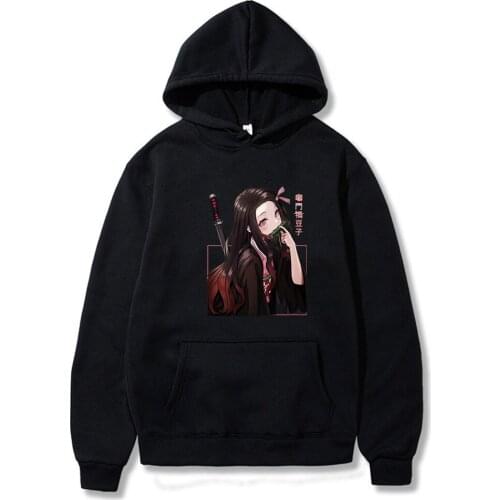 Cute Anime Demon Slayer Printed Hoodie Woman 2021 Kawaii Comfort Killua Baka Harajuku Casual Hoodies Fashion Lace-up Women Hoody