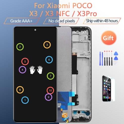 For Xiaomi POCO X3 Display LCD Touch Screen Digitizer For POCO X3 NFC LCD Replacement Parts M2007J20CG Display