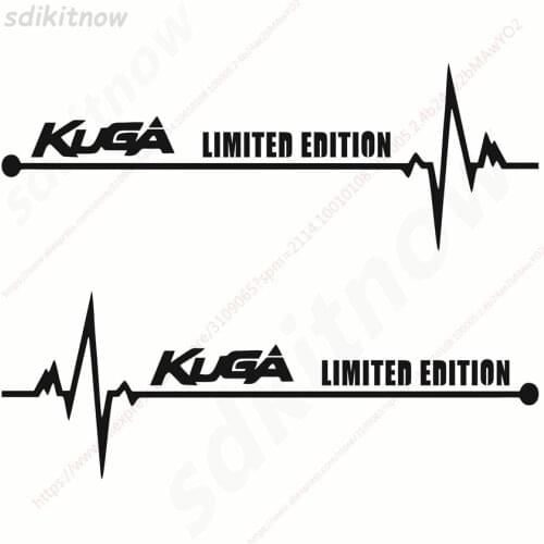 1pair New Heart Car Sports Decal Sticker Styling Windows Door Decoration For ford kuga 2018 2017 2013 2014 2015 2008 accessories