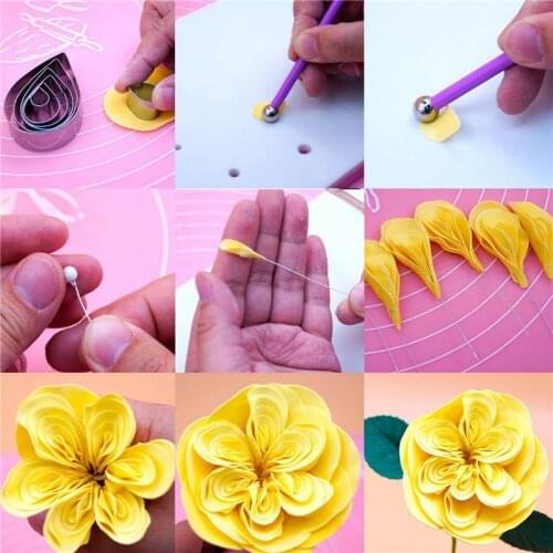 Making Baking Mould DIY Family Cutting Die Cutters Bread Biscuit Craft Fondant Mold Petal Drop Rose 10Pcs