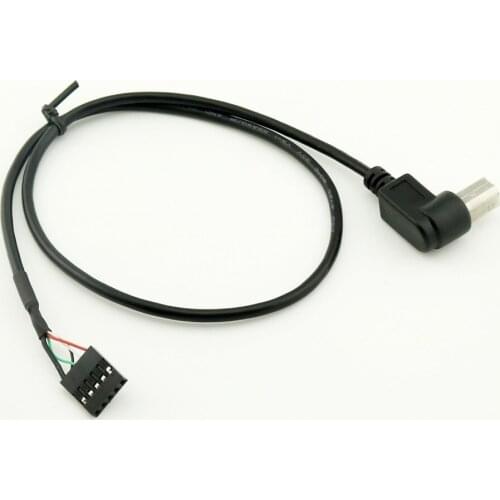 10pcs USB 2.0 B Male Right Angle to Dupont 5 Pin Female Header Motherboard Cable 50cm/1.5ft