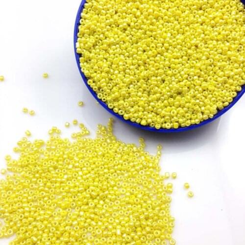 16g 1000pcs 2mm AB Dark Yellow Colorful Round Opaque Loose Spacer Bead Cezch Glass Seed Beads Handmade Jewelry DIY Garment Bead