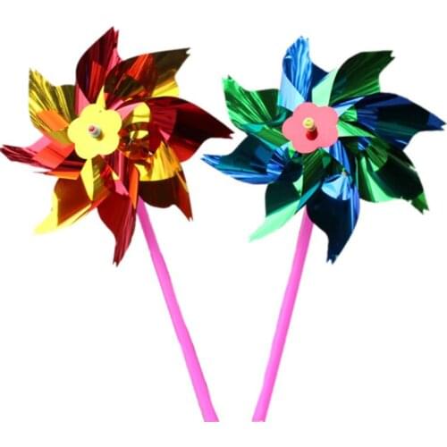 20 PCS Lawn Party Pinwheels Windmill Rainbow DIY Pinwheels Set for Kids Toy Garden Lawn Decor