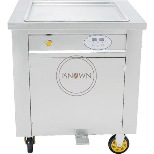 2020 Hot sale 450mm single square pan fried ice cream stainless steel thai ice-cream roll making machine for sale