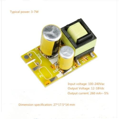 3-7W AC100-240V DC12-18V 260 mA+-5% isolation power supply E27 candle bulb LED driver power supply Free Shipping