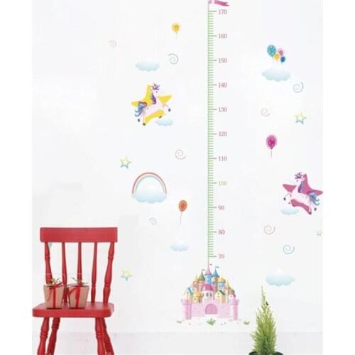 3D Cartoon Unicorn Height stickers Art Mural Waterproof Wall Decoration Wall stickers for kids rooms Home decoration