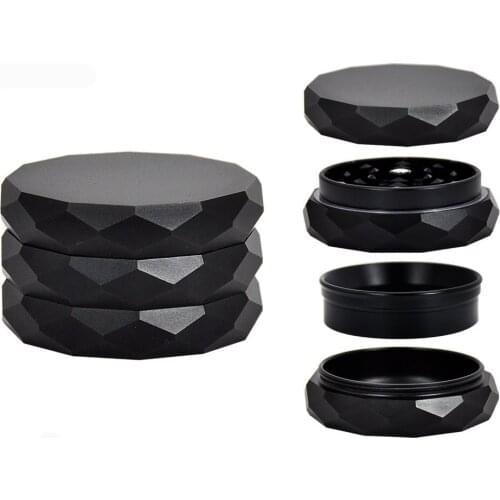 4-layer Metal Weed Grinder 63MM/2.48inch Diamond Cut Surface Tobacco Herb Grass Grinder Herbal Crusher Smoking Accessories