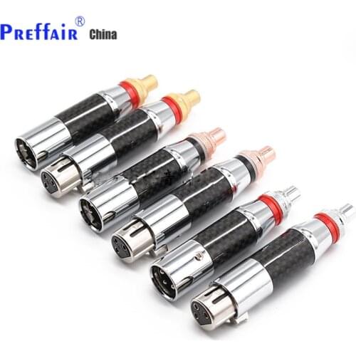 4x XLR Male Female to RCA FEMale Socket Adapter Gold Balanced Cable Plug Phono
