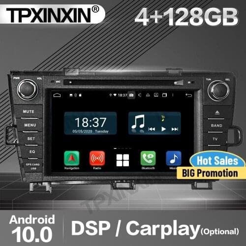4+128G Carplay Car Radio 2 Din Stereo Receiver Android For Toyota Prius 2009-2013 2014 2015 RHD GPS Navi Player Audio Head Unit