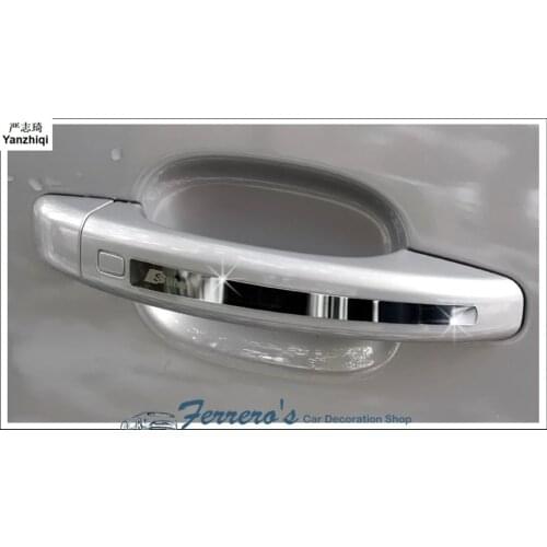 Free shipping Stainless steel Sline car stickers of the outside door shake handshandle for Audi A6L A1 A3 A4L Q3 Q5 Q7