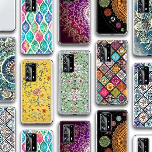 Ciciber Luxury Mandala Case for Huawei P30 P40 P20 Mate 40 30 20 10 Honor 30 30S 20 9 Pro Lite P Smart Plus 2019 2020 Silicone