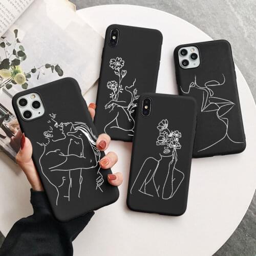 Funny Line Art Cover For Samsung Galaxy A12 A21S A20E A52 A32 A51 A71 A50 A70 A31 A40 A10 S21 Ultra S9 S10 S20 FE Plus TPU Case