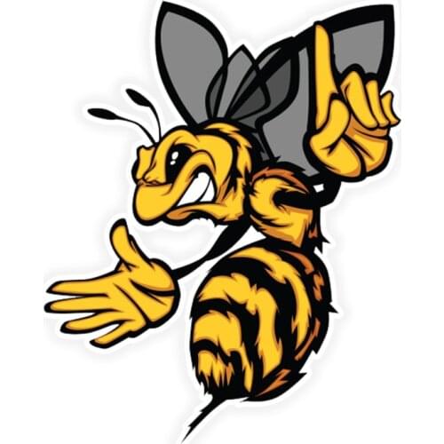 Dawasaru Angry Bee Colorful Cartoon Car Sticker Waterproof Decal Laptop Motorcycles Auto Accessories Decoration PVC,13cm*11cm