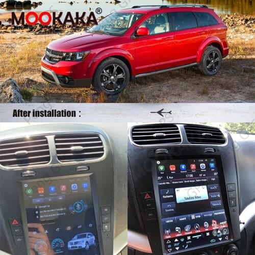 For Dodge Journey Tesla Style Android 10.0 128G Car GPS Navigation Radio Tape Recorder Headunit Multimedia player