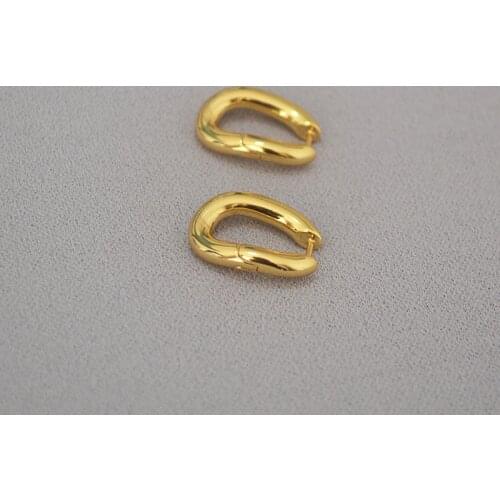 French niche design twisted U-shaped brass smooth simple temperament earrings and Earrings