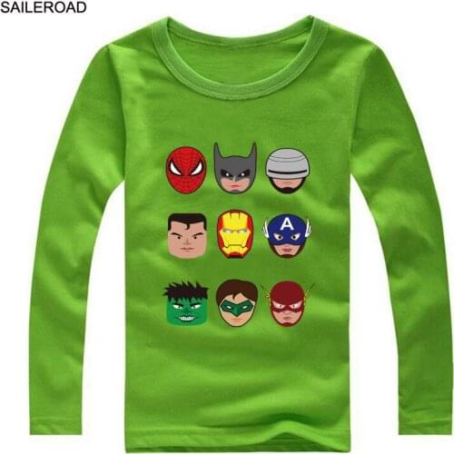 SAILEROAD 1-13Years Cartoon Big Kids Boys Long Sleeve T-Shirts For Spring Autumn Adolescent Boys Girls Tops Clothing