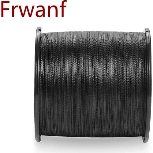Frwanf Super never faded black color braided pe fishing line 500M 1000M Multifilament 8 Strands 10 20 30 40 50 60 130 150 300LB