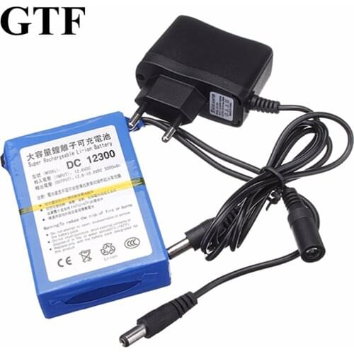 GTF 3000mAh Lithium Ion High Capacity Rechargeable Battery AC Power Charger EU/US Plugs Rechargeable Battery For CCTV Camera