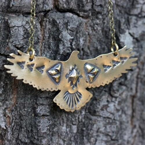 Vintage Eagle Punk Thunderbird Animal Shape Man Woman Eagle Pendant Necklace Charm Chain Statement Necklace Party Jewelry