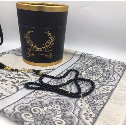Prayer rug set muslim prayer carpet portable simply print in the pouch with compass travel mat rosary muslim