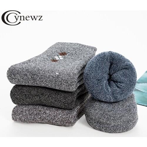 Winter Classic Business Cotton Men Socks Warmer Thicken Therma Mens Crew Socks Comfortable Autumn Male Knitted Socks