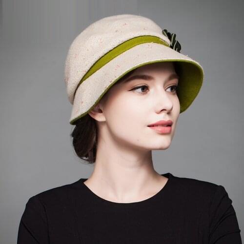 New Autumn and Winter Wool Dome Hat Female Elegant Fedora Cap Adult Winter Warm Basin Cap Students Leisure Hat B-7619