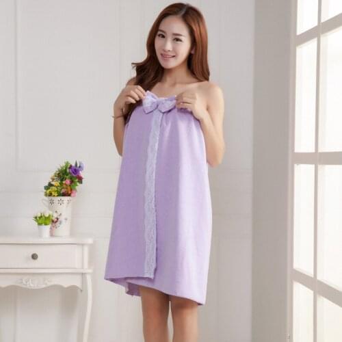 New Cute Soft Microfiber Magic Absorbent Dry Spa Bath Towel Hair Towel Set Beach Towel Dress Bathrobe for Adults