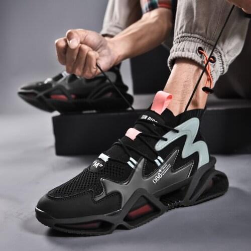 New Men Blade Running Shoes Breathable chunky Sneaker Fashion Wear-resistant Sports Shoes Antiskid Damping Outsole Jogging Shoes
