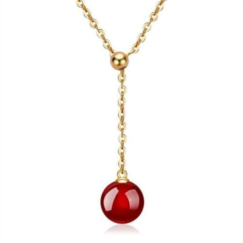TJP Charm Red Pearl Women Pendants Necklace Jewelry Top Quality 925 Sterling Silver Girl Choker Necklace Lovers Valentines Gift