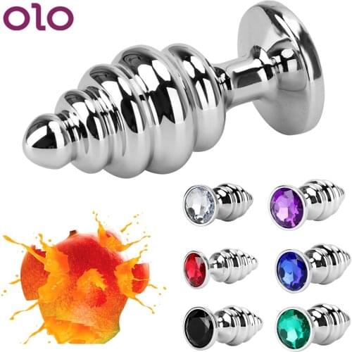 OLO Jewelry Metal Butt Plug Thread Anal Plug Anus Dilator Prostate Massager Anal Beads Adult Products Sex Toys For Women Man Gay