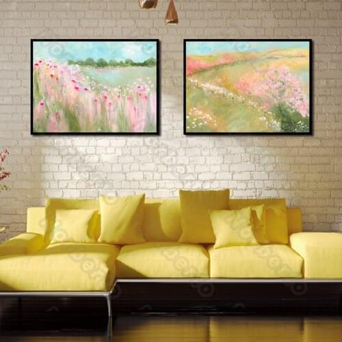 Pastoral Style with Natural Landscape Canvas Painting Figure Posters and Wall Murals for Living Room and Bedroom Decoration