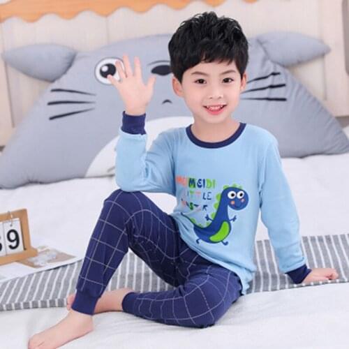 Baby Boys Winter Sleepwear Suit Girls Cartoon Pajamas Cotton Homewear Pyjamas Kids Nightwear 2-13Y Teens Pijamas Clothing Set