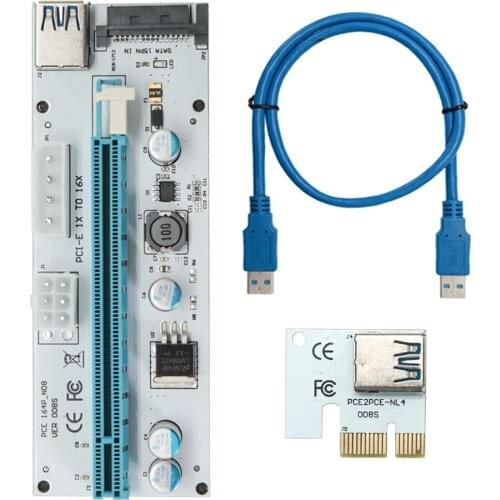 Series Board PCI-E 1X to 16X Extension PCI To PCI Graphics Adapter Ver009S/8S/6C USB 3.0 Cable for Video Graphics Card Mining
