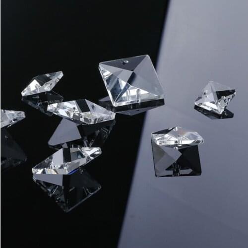 Chandelier Home Lighting Transparent Crystal Square Bead Glass Ornaments Lighting Accessories Bead Curtain Pendant