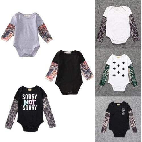 Pudcoco US Stock New Casual Cotton Newborn Infant Baby Boy Clothes Print Romper Patchwork Jumpsuit outfits 0-18M