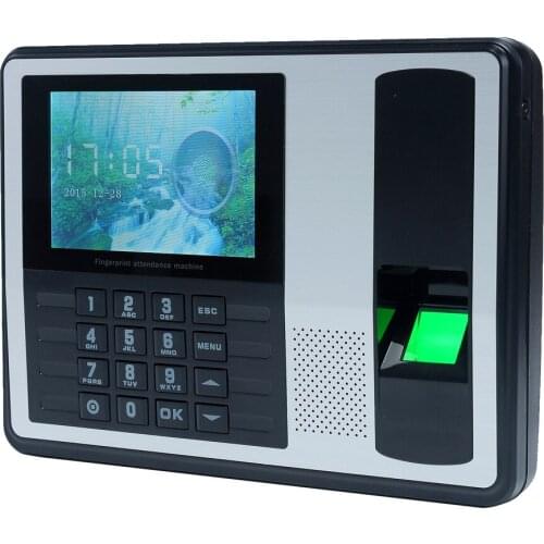 Biometric Fingerprint Password Attendance Machine Employee Checking-in Recorder 4 inch TFT LCD Screen DC5V Time Attendance Clock