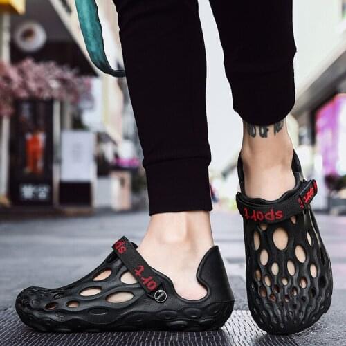 Beach Sandals Man Flat Hollow Out Outdoor Beach Slippers Male Swimming Walk Footwear Water Sneakers New EVA Mens Summer Shoes