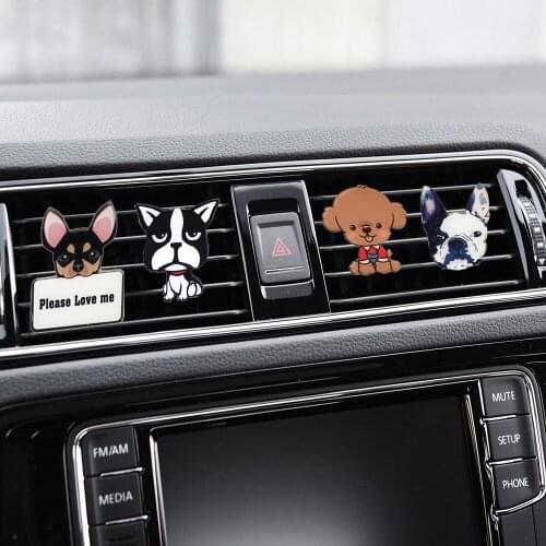 Cute Cartoon Creative Accessories Social Dog Car Air Out Perfume Clip Aromatherapy Method Korean Car Perfume