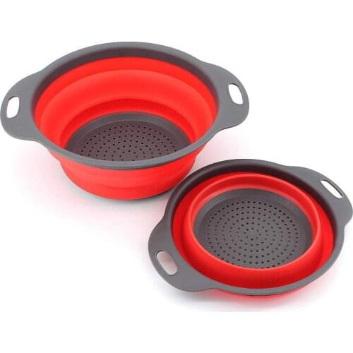 Foldable Drain Basket Colander Fruit Vegetable Washing Basket Strainer Collapsible Drainer With Handle Kitchen Storage Tools