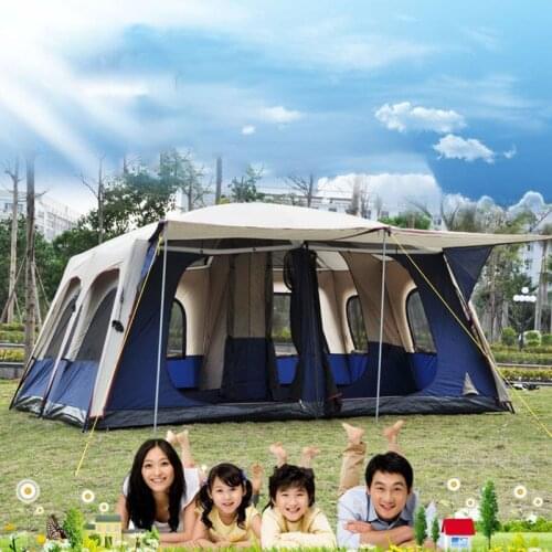 Alltel 8-10 People Use 460*360*215CM 2 Bedrooms 1 Living Tents Outdoor Camping Double layer Rainproof Tourist Tienda De Campaña