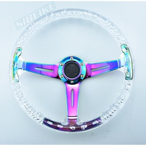 Universal Transparent White Acrylic Dimple Steering Wheel Sport Car Environmental For Car