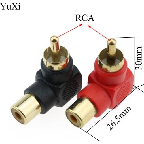 YuXi 90 Degree RCA Right Angle Connector Plug Adapters Male To Female M/F 90 Degree Elbow Audio Adapter