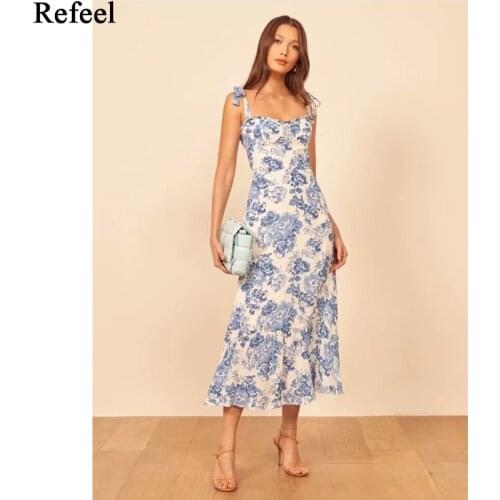 Vintage Adjust Spaghetti Strap Split Dresses Elegant Stripe Floral Print Lining Zipper Vestidos Retro Sleeveless Women Dress