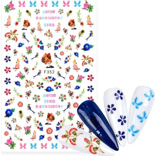 1pcs Simple Summer Flower Leaf Design Nail Stickers Abtract Face Fruit Nail Art Decorations Decals