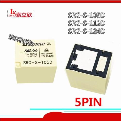 10pcs/lot 100%Original New Relay SRG-S-105D 5VDC SRG-S-112D 12VDC SRG-S-124D 24VDC SRG S 112D 12V SRG-S-124D-24VDC 17A 5PIN